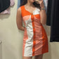 ORANGE SHADED DENIM DRESS