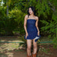 INDIGO PLEATED DENIM DRESS
