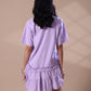 RUFFLED SHIRT DRESS - LILAC