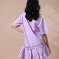 RUFFLED SHIRT DRESS - LILAC