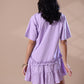 RUFFLED SHIRT DRESS - LILAC