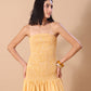 GINGHAM SMOKED TUBE DRESS - MANGO