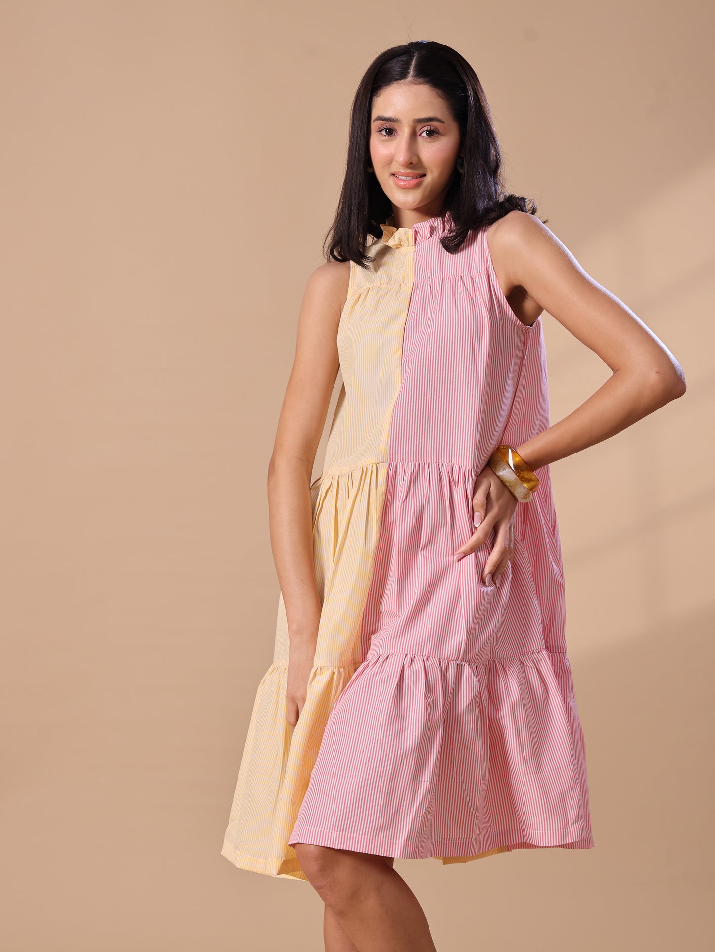 STRIPED BLOCK DRESS MINI