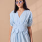 FLOWER BELT DRESS - SKY BLUE