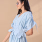 FLOWER BELT DRESS - SKY BLUE