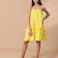 RUFFLE HEM DRESS - YELLOW