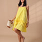 RUFFLE HEM DRESS - YELLOW