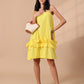 RUFFLE HEM DRESS - YELLOW