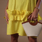 RUFFLE HEM DRESS - YELLOW
