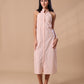 RUFFLE BACKLESS SHIRT DRESS - PEACH