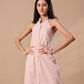 RUFFLE BACKLESS SHIRT DRESS - PEACH