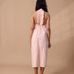 RUFFLE BACKLESS SHIRT DRESS - PEACH