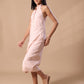 RUFFLE BACKLESS SHIRT DRESS - PEACH
