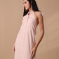 RUFFLE BACKLESS SHIRT DRESS - PEACH