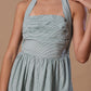 STRIPED HALTER NECK MAXI DRESS - GREEN