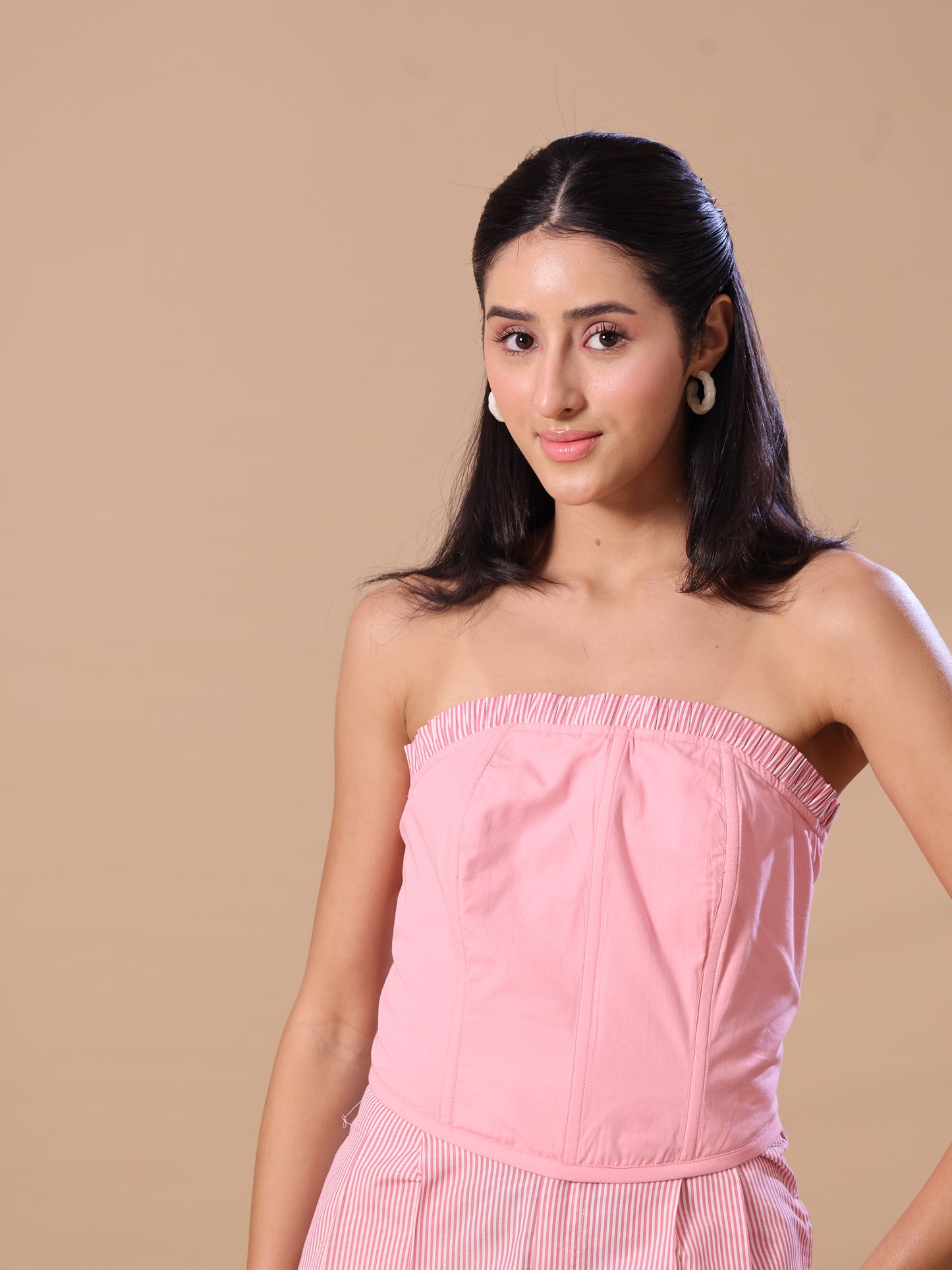 RUFFLE CORSET - BABY PINK