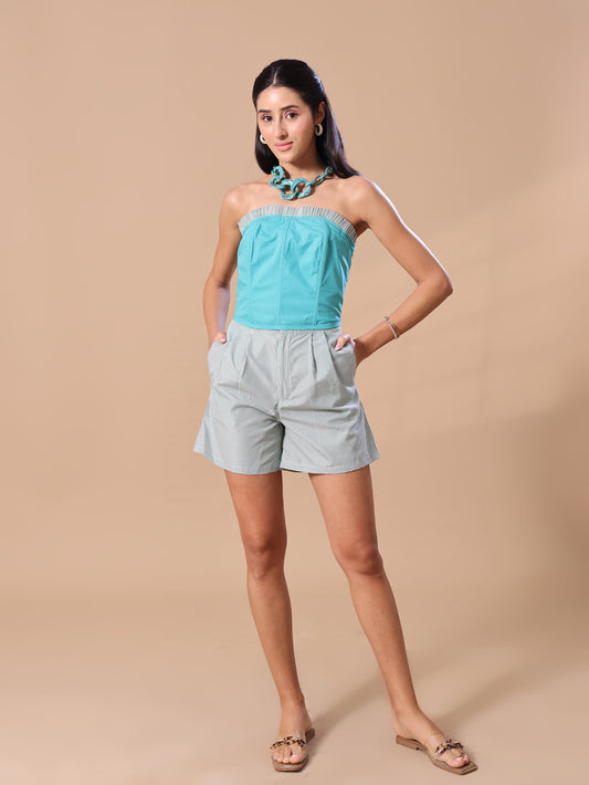 RUFFLE CORSET CO-ORD - GREEN
