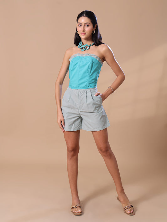 RUFFLE CORSET CO-ORD - GREEN