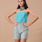 RUFFLE CORSET CO-ORD - GREEN