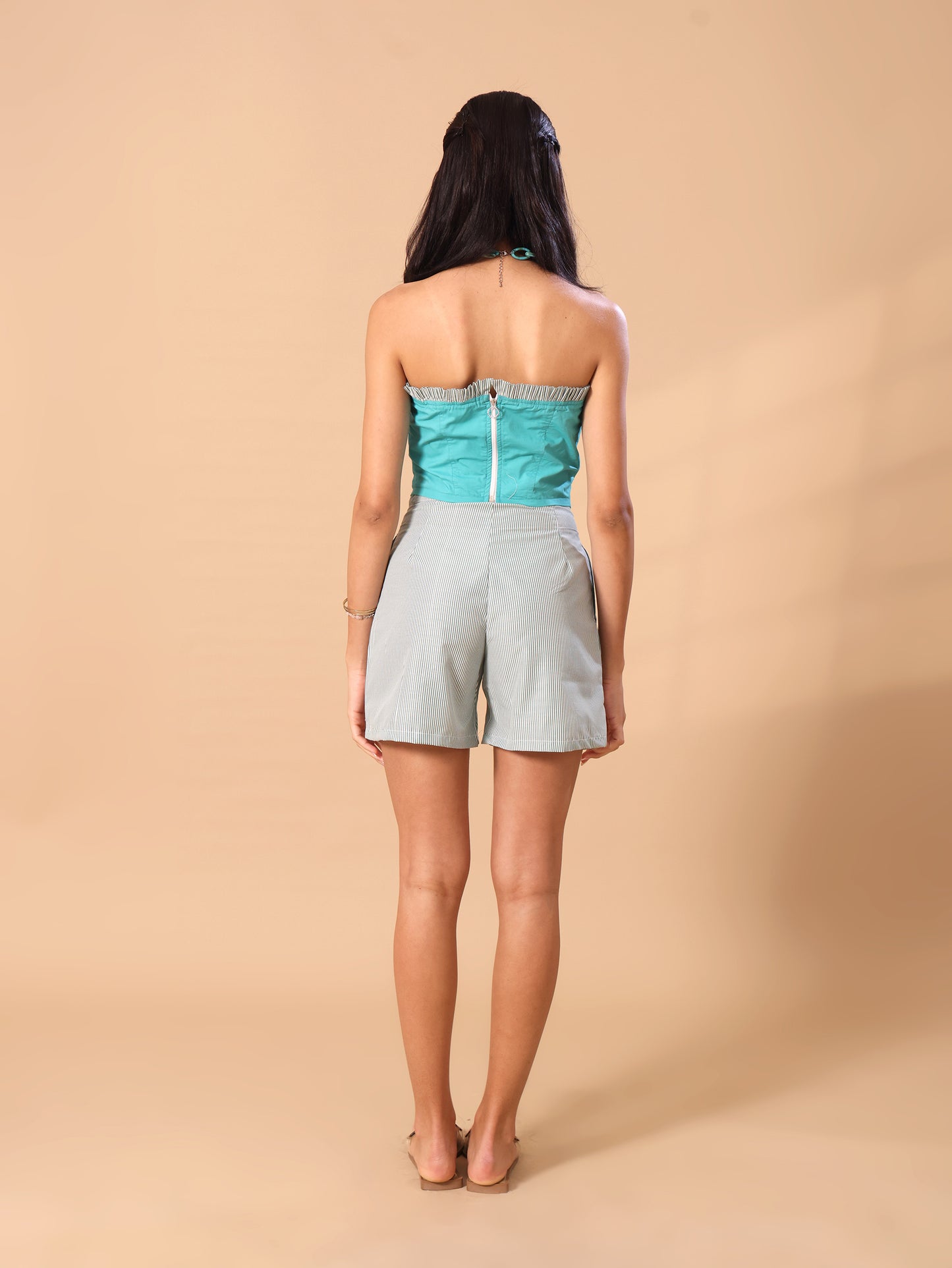 RUFFLE CORSET CO-ORD - GREEN