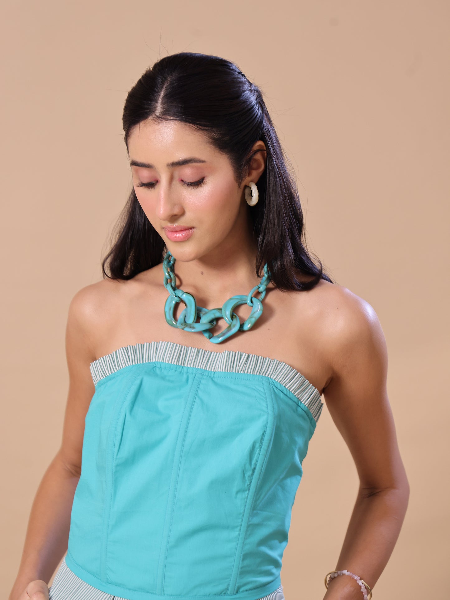 RUFFLE CORSET - GREEN