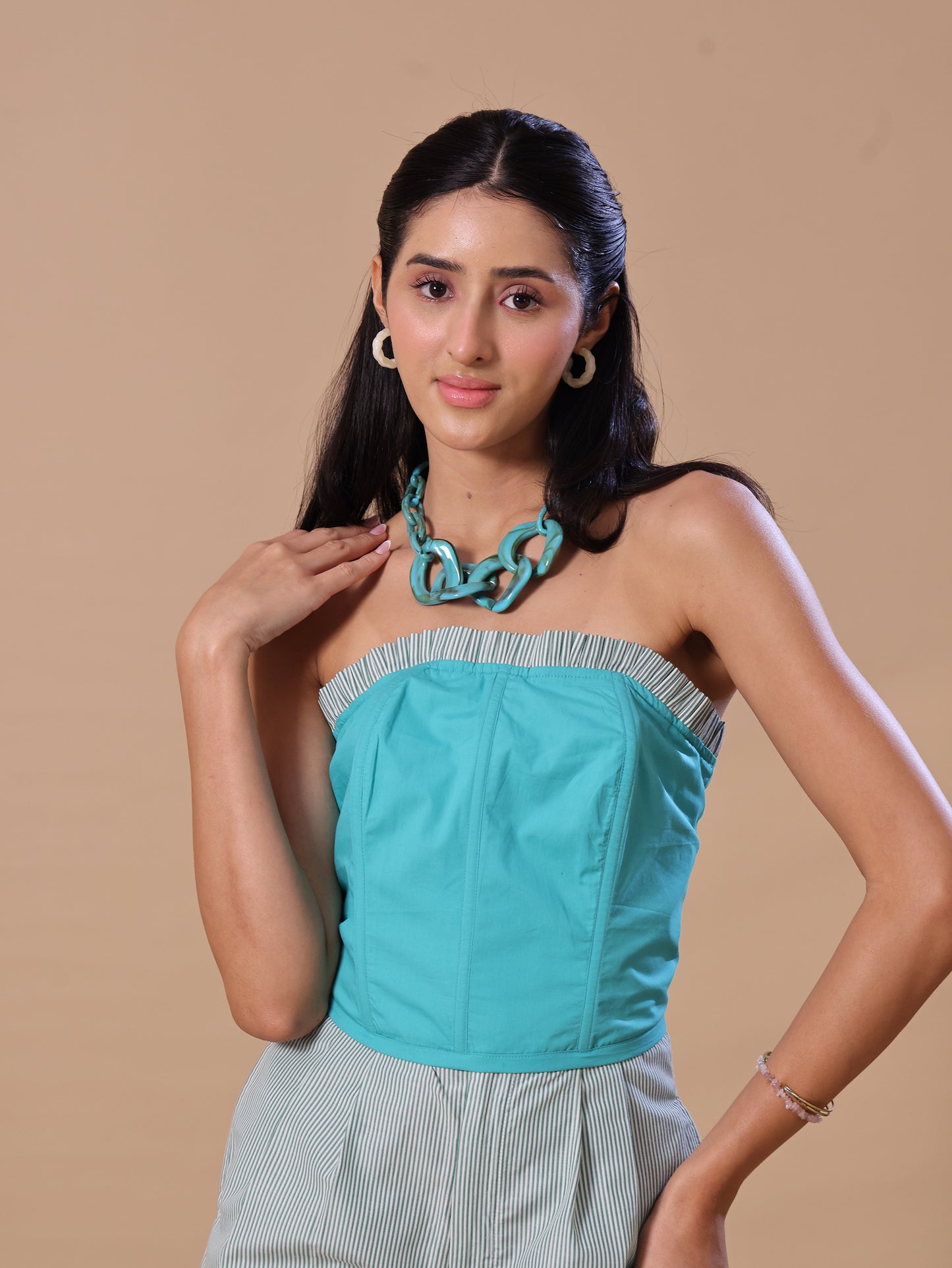 RUFFLE CORSET - GREEN