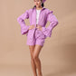 RUFFLE SHORTS CO-OORD - LILAC