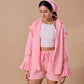 RUFFLE SHORTS CO-OORD - BABY PINK