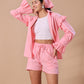 RUFFLE SHORTS CO-OORD - BABY PINK