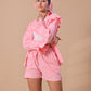 RUFFLE SHORTS CO-OORD - BABY PINK