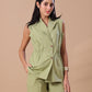 CINCHED LINEN COORD - OLIVE