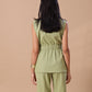 CINCHED LINEN COORD - OLIVE