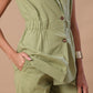 CINCHED LINEN COORD - OLIVE