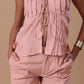 PLEATED LINEN CO-ORD - BLUSH