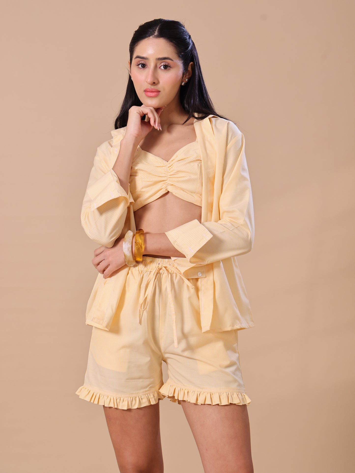 SHIRT/BRALTTE DUO - YELLOW STRIPE
