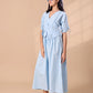 FLOWER BELT DRESS - SKY BLUE