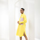 YELLOW LONG POCKET SHIRT DRESS