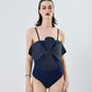 FLORET BODYSUIT WITH FRILL SKIRT - BLUE