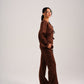 SUEDE OVERLAP COORD - COFFEE