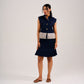 DENIM FUR SKIRT COORD -BLUE