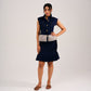 DENIM FUR SKIRT COORD -BLUE