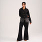 DENIM FUR COORD - BLACK