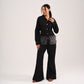 DENIM FUR COORD - BLACK