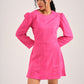 SUEDE SKATER DRESS - BRIGHT PINK