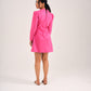 SUEDE SKATER DRESS - BRIGHT PINK