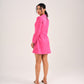 SUEDE SKATER DRESS - BRIGHT PINK