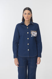 DENIM SHIRT LILAC HANGINGS SET