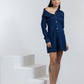 DENIM DRESS WITH ASSYMETRICAL COLLAR