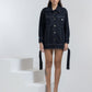 DENIM OVERSIZED JACKET WITH INVERTED POCKETS - BLACK