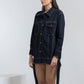 DENIM OVERSIZED JACKET WITH INVERTED POCKETS - BLACK